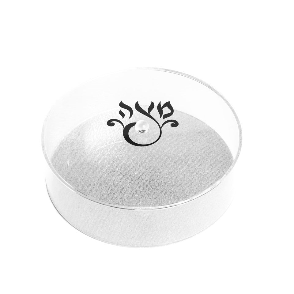 Clear with Silver Base Round Matzah Box
