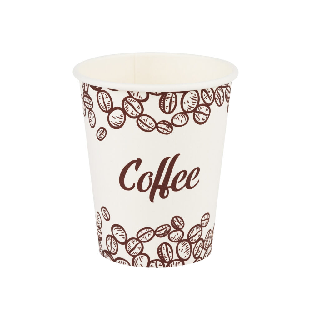 Coffee Print Hot Cups - 50 Count - The Closeout Connection