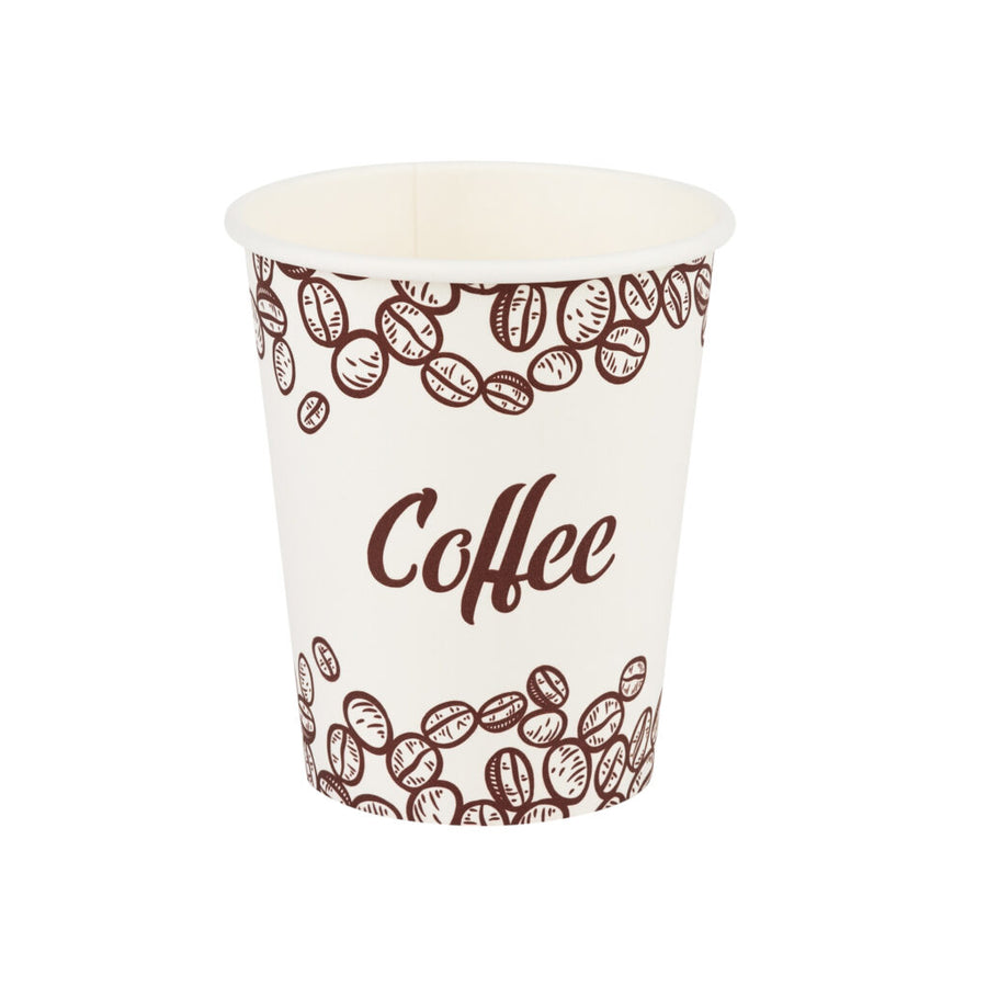 Coffee Print Hot Cups - 50 Count - The Closeout Connection