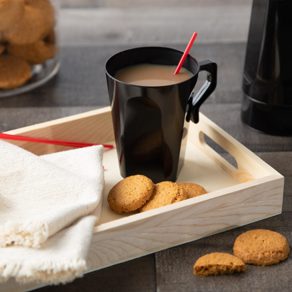 Black Square Coffee Mug - 8 Count