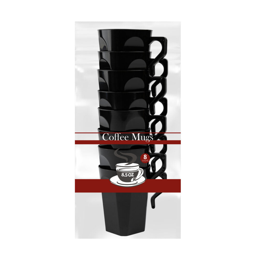 Black Square Coffee Mug - 8 Count