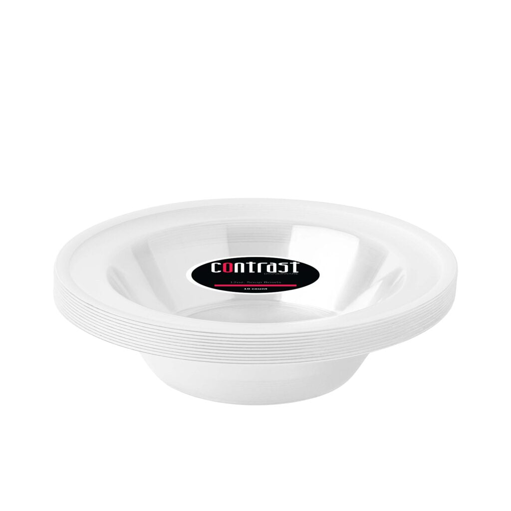 Soup Bowls Clear White Rim