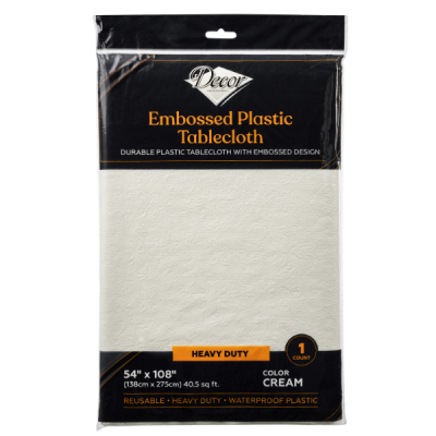Embossed Plastic Tablecloth - The Closeout Connection