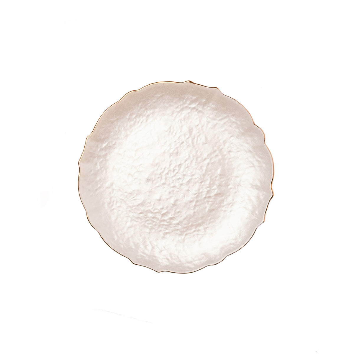 Glass Dinner Plate with Gold Rim