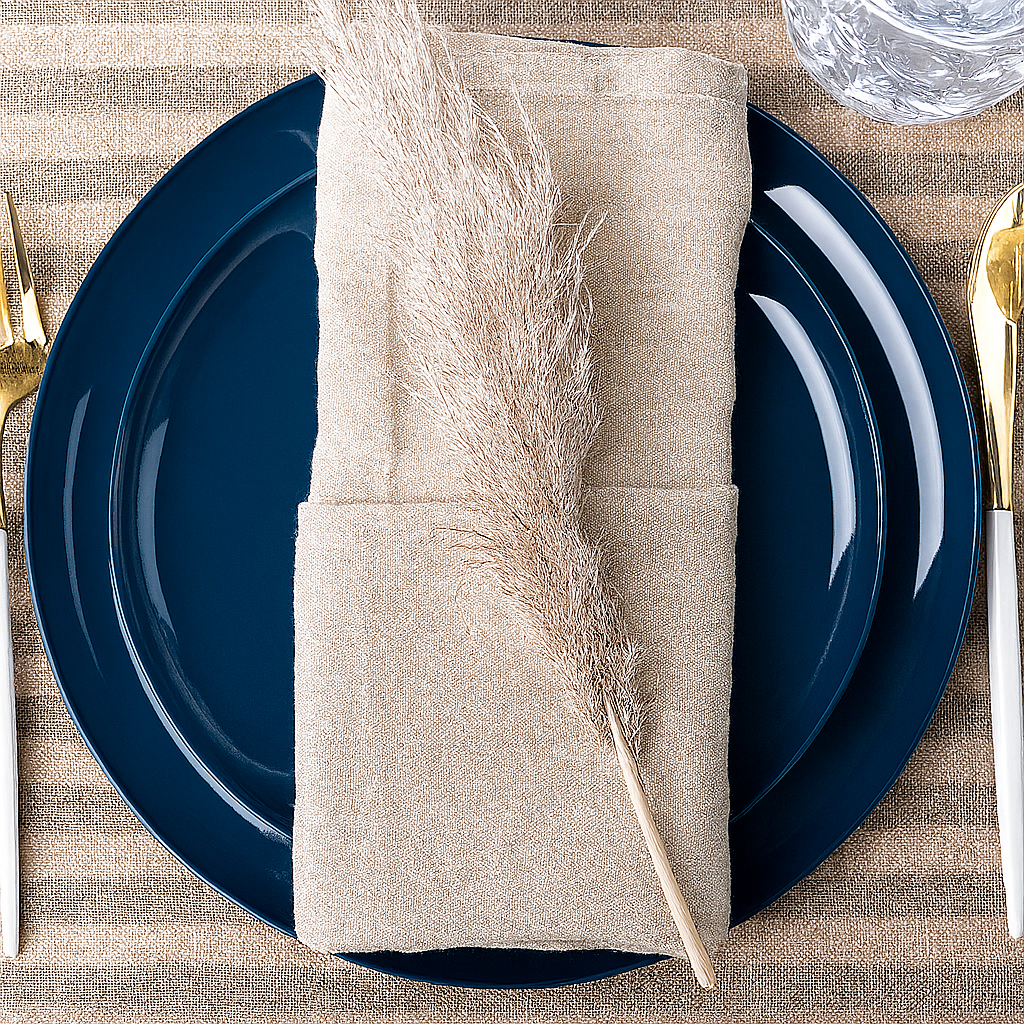 Edge Collection Dark Blue Plates- 10 Count - The Closeout Connection