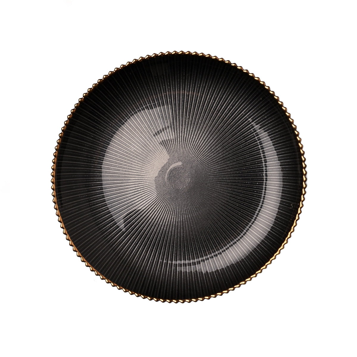 Black Metallic Painted Glass Plate