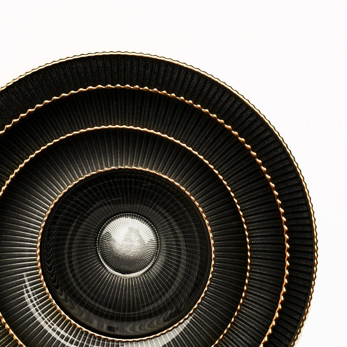 Black Metallic Painted Glass Plate