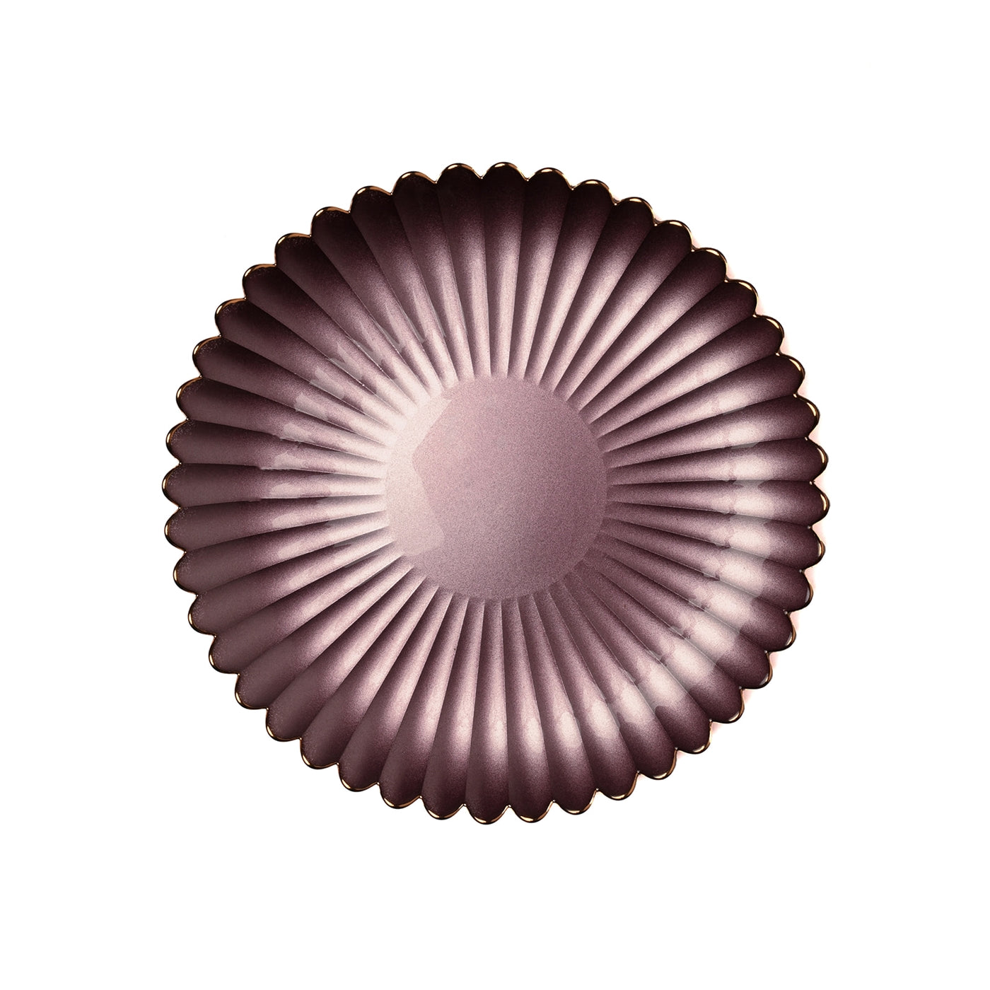 Purple and Gold Rim Glass Dinner Plate