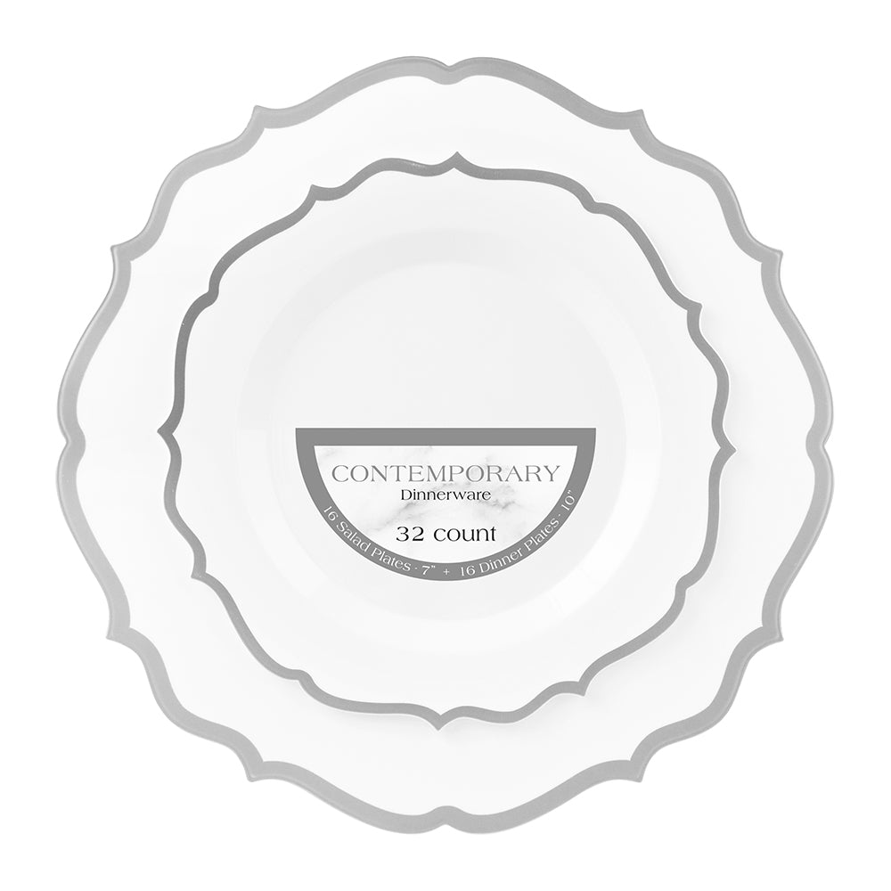 The Contemporary Combo Silver Dinnerware- 32 Count