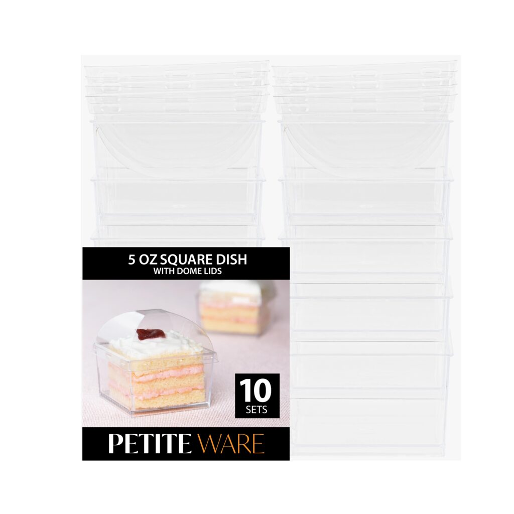 Square Dish With Dome Lid - 10 Count - The Closeout Connection