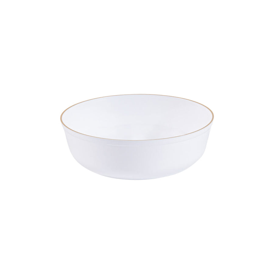 White with Gold Rim Bowls - 10 Count - The Closeout Connection