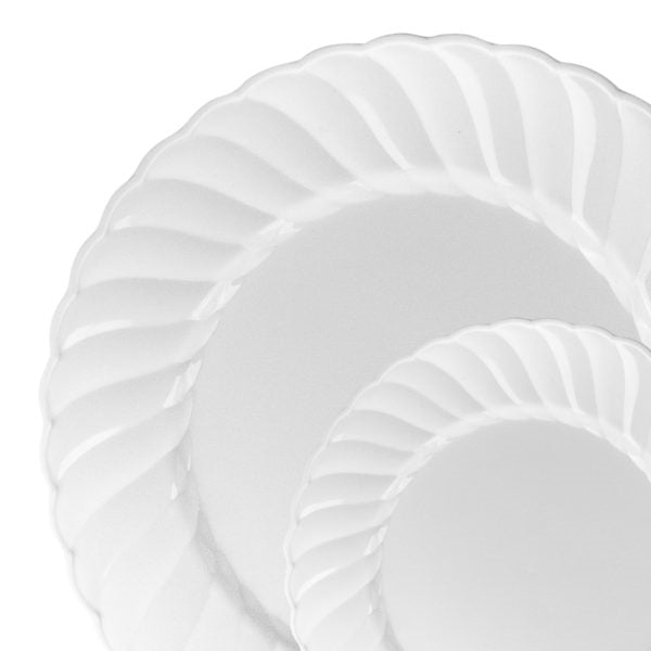Elegant Plastic Plates White- 18 Count