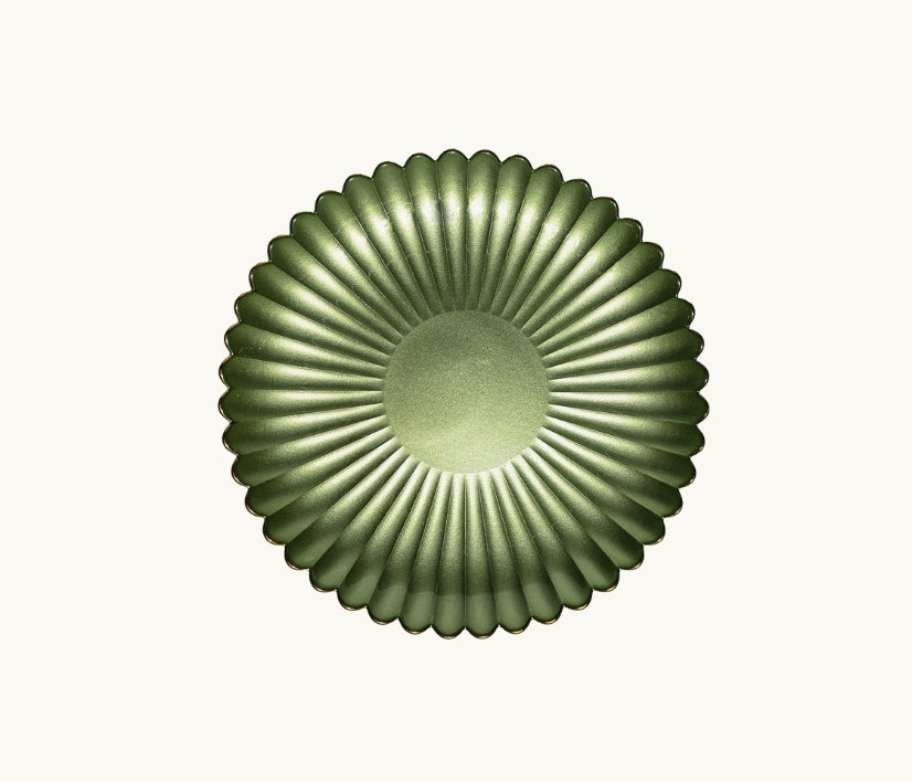 Emerald Green Glass Dinnerware Plate and Bowl Set