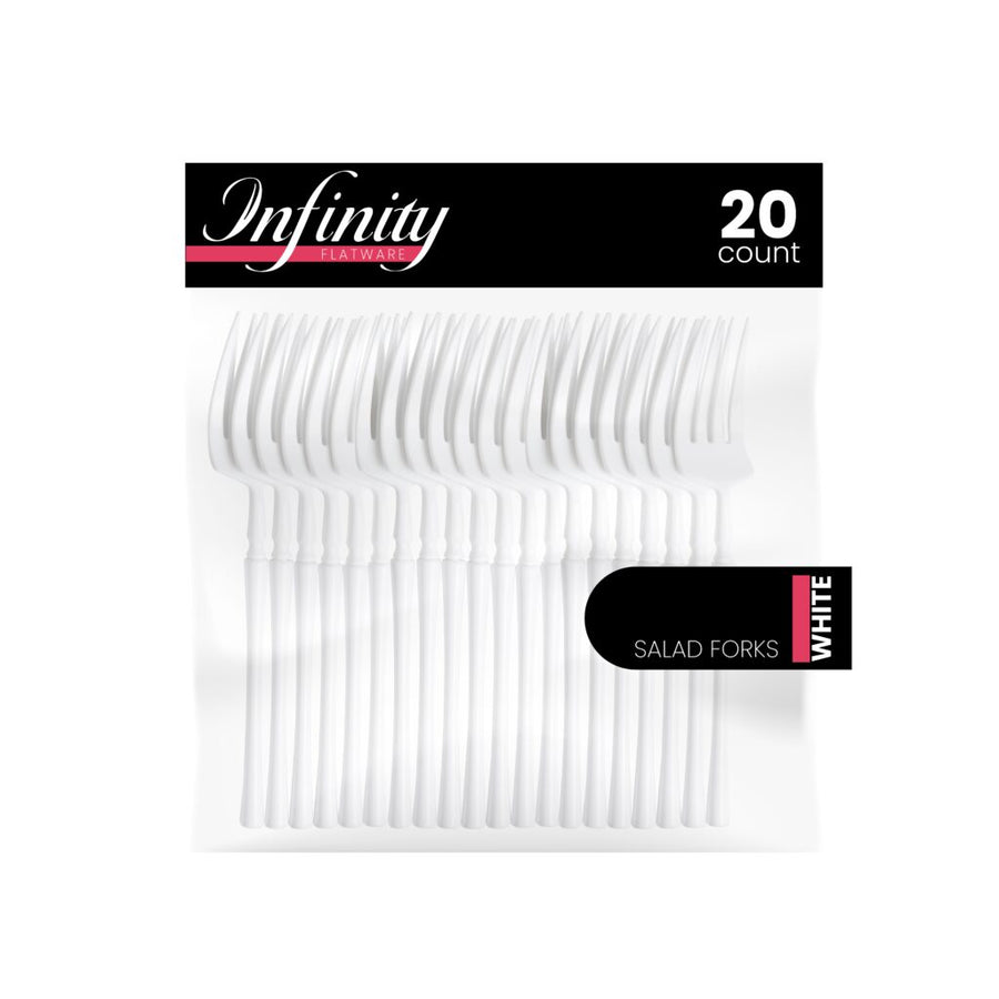 Infinity Flatware White Salad Forks - The Closeout Connection