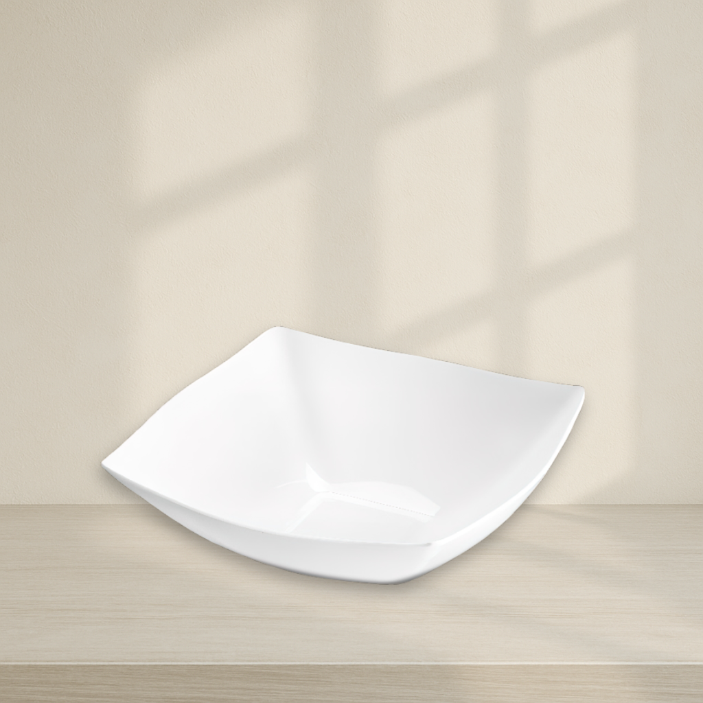 Fancy Square White Plastic Serving Bowls