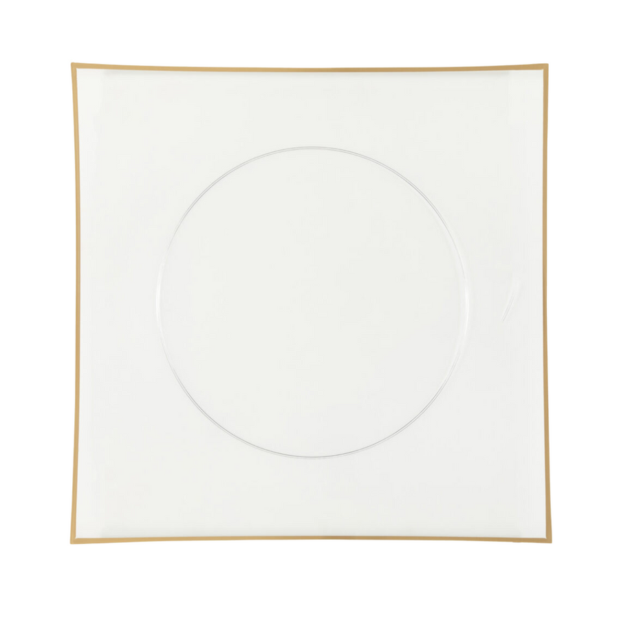 Chargers Square Flat Clear Gold Rim - 4 Count - The Closeout Connection