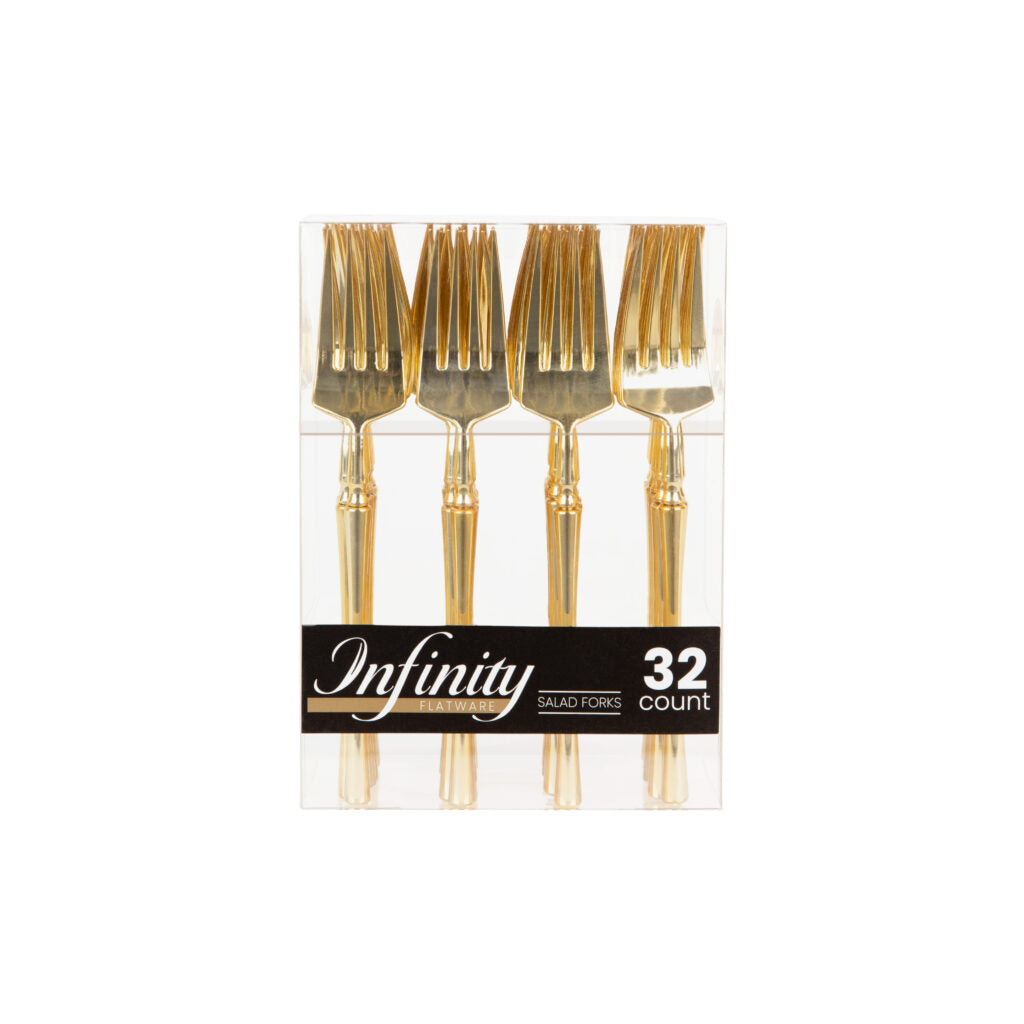 Gold Salad Forks- 32 Count - The Closeout Connection