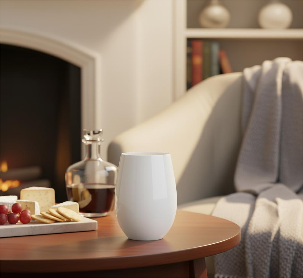 Stemless Goblets 12 oz White - 6 Count