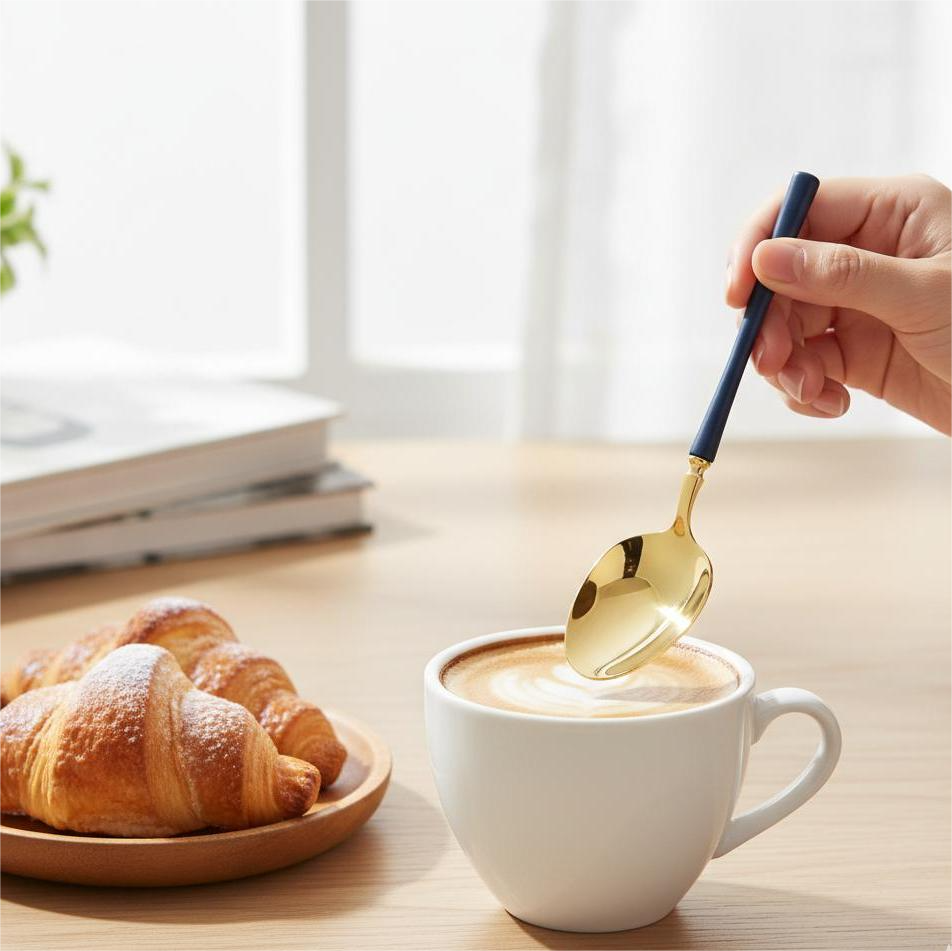 Gold and Navy Teaspoons- 20 Count - The Closeout Connection
