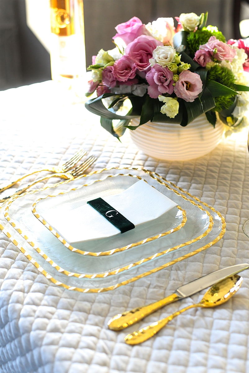 Square Glass Dinner Plate