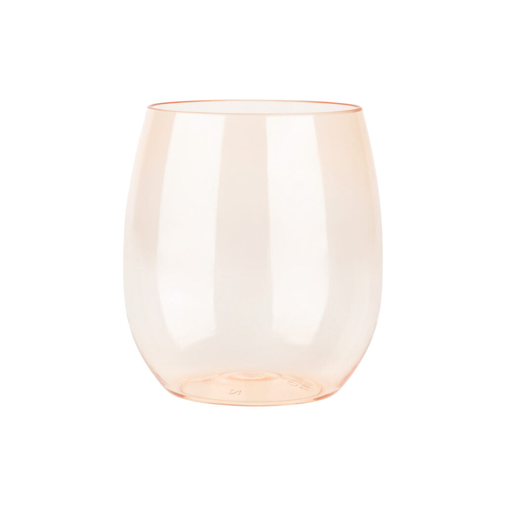 Stemless Goblets 12 oz Peach Transparent