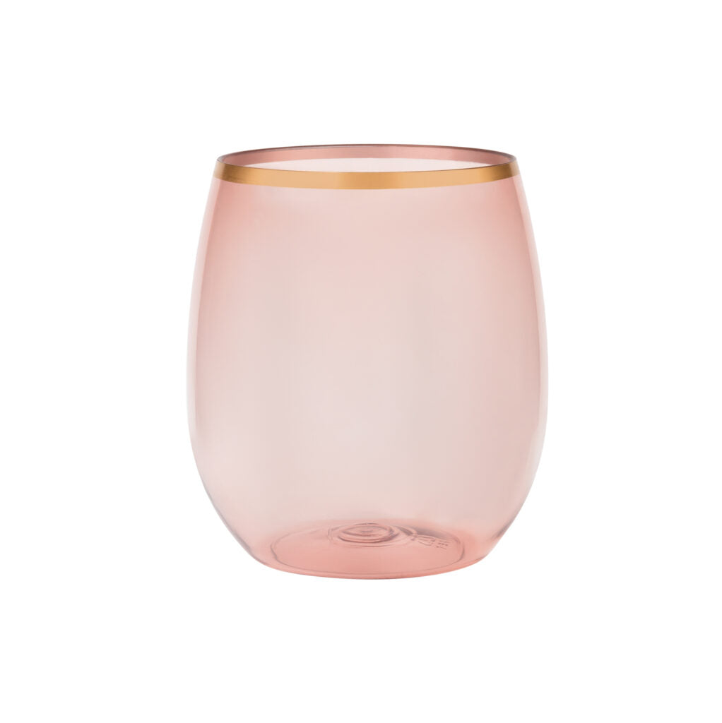Stemless Goblets 12 oz Rose - Count