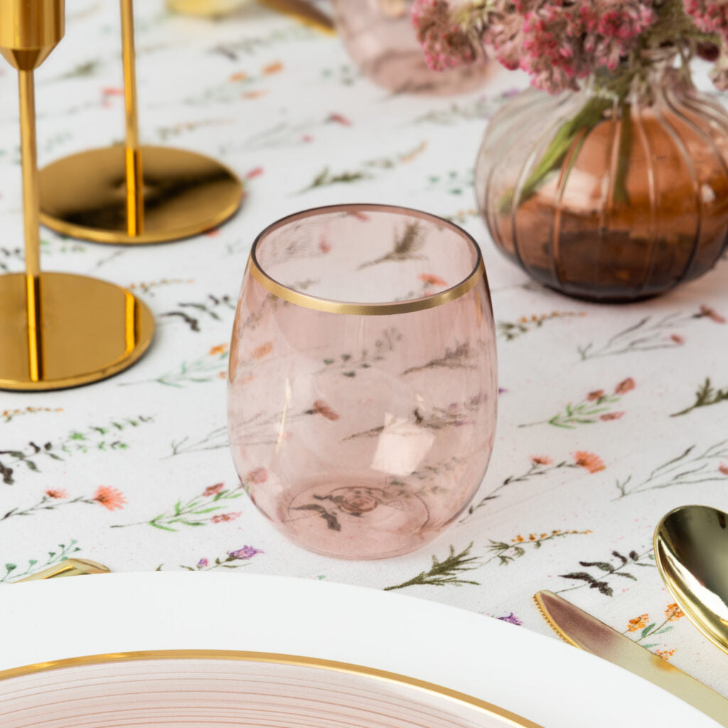 Stemless Goblets 12 oz Rose - Count