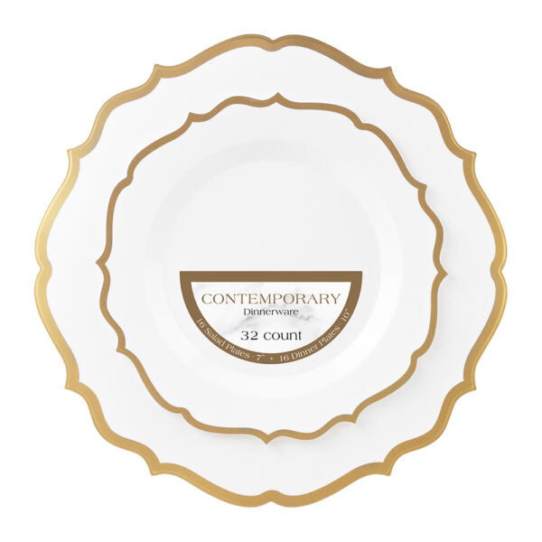 Gold Dinnerware - 32 Count