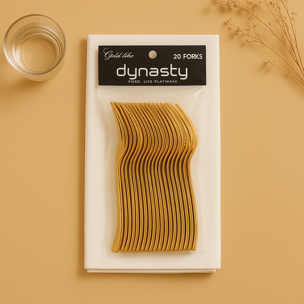 Gold-Like Plastic forks - 20 Count