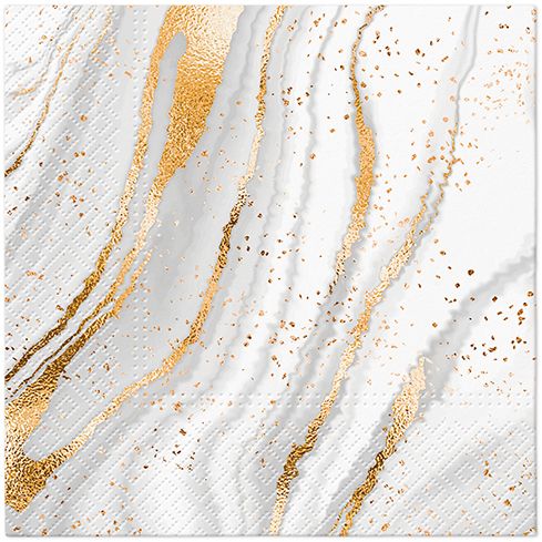 Golden Marble Lunch Napkin - 20 Count - The Closeout Connection