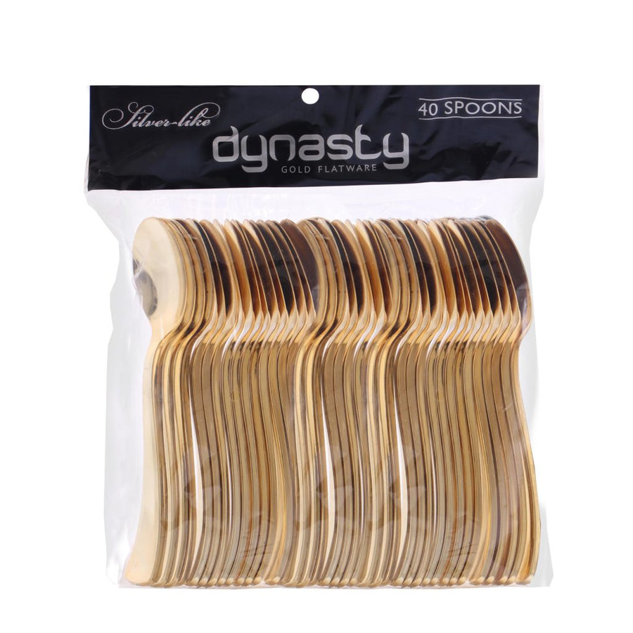 Gold-Like Plastic Spoons - 40 Count - The Closeout Connection