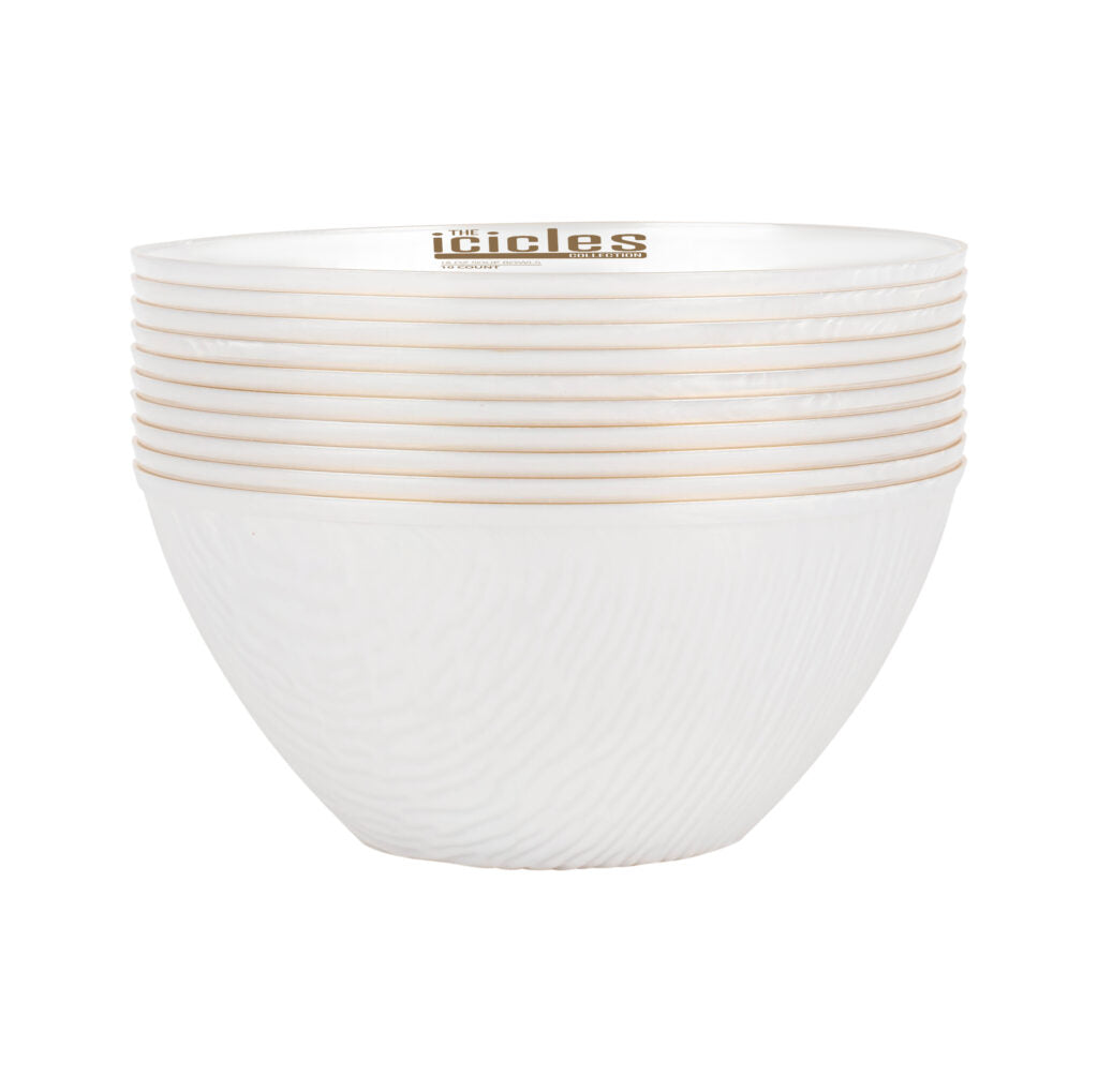 Icicles Plates Pearl/Gold Rim - The Closeout Connection