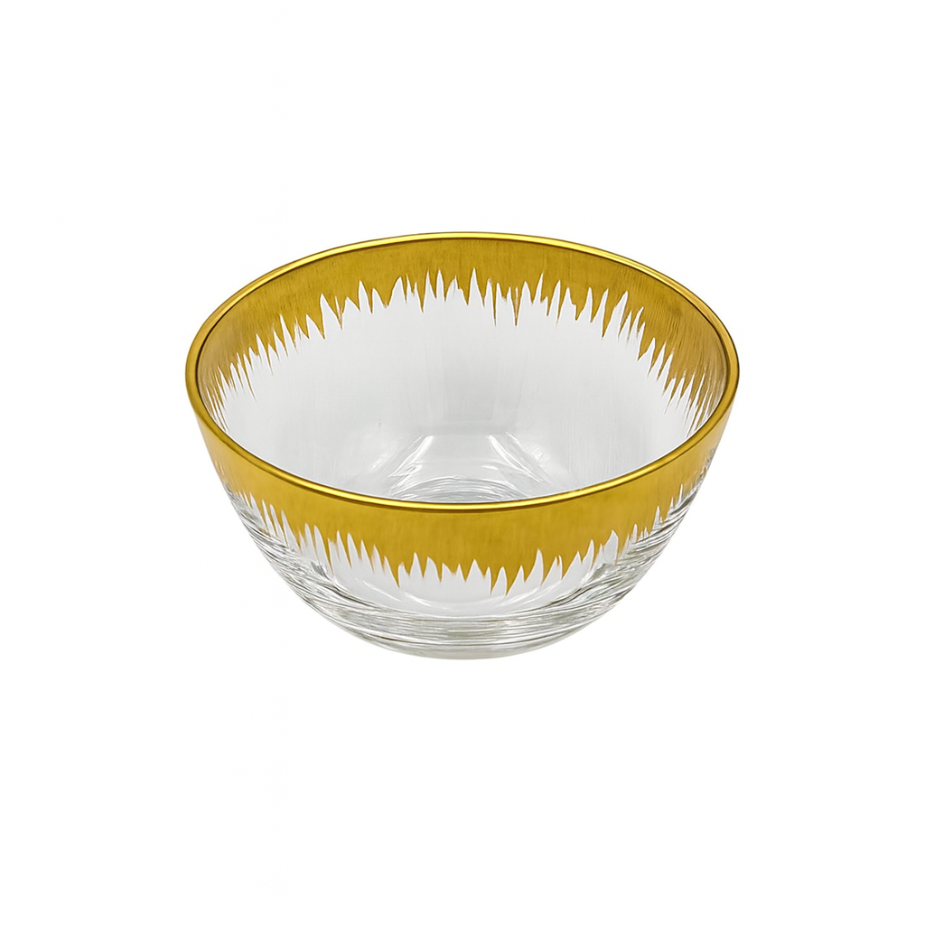 Invigo Living Small Gold Rimmed Glass Bowl