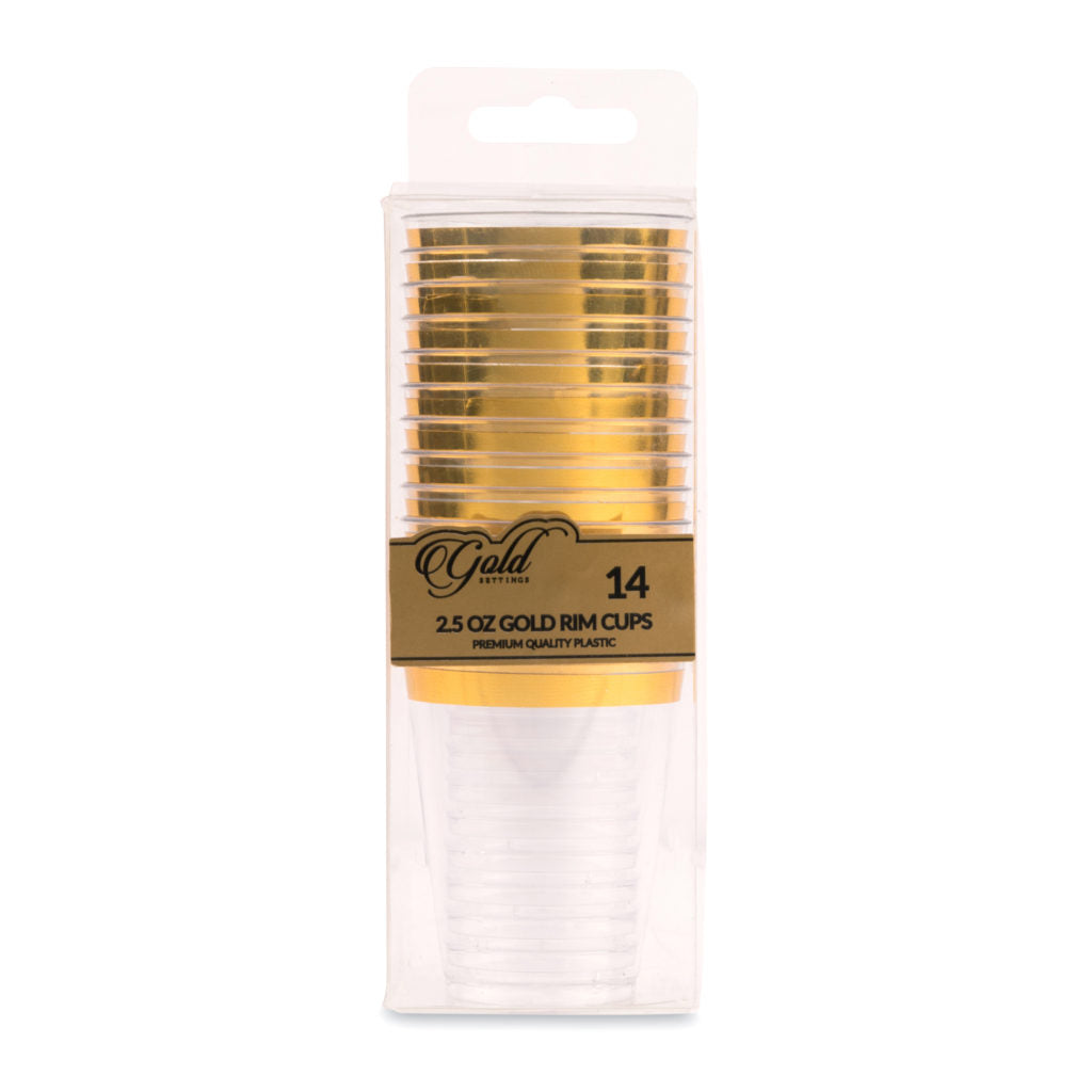 Gold Rim Cups- 14 Count - The Closeout Connection