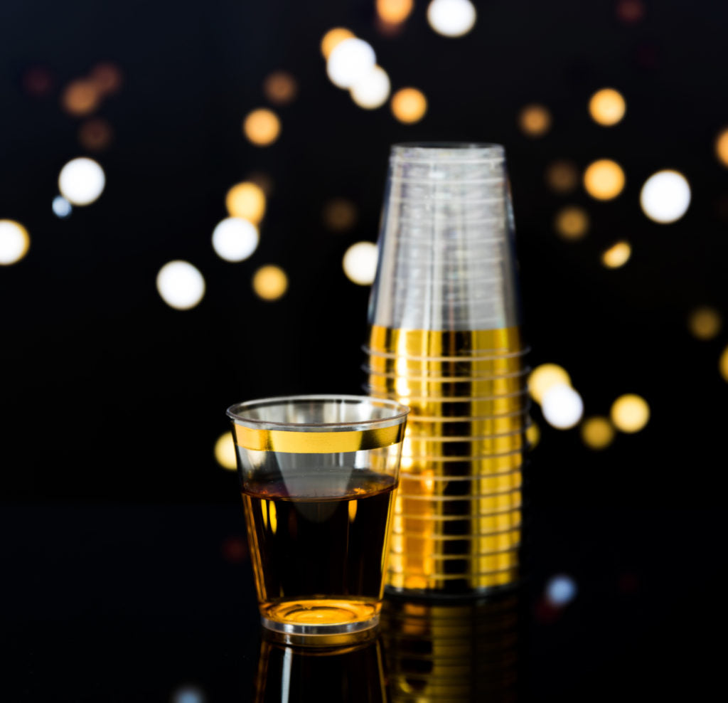 Gold Rim Cups- 14 Count