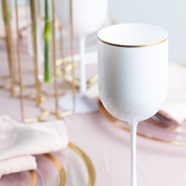 Gold Rim Wine Glasses- 5 ct