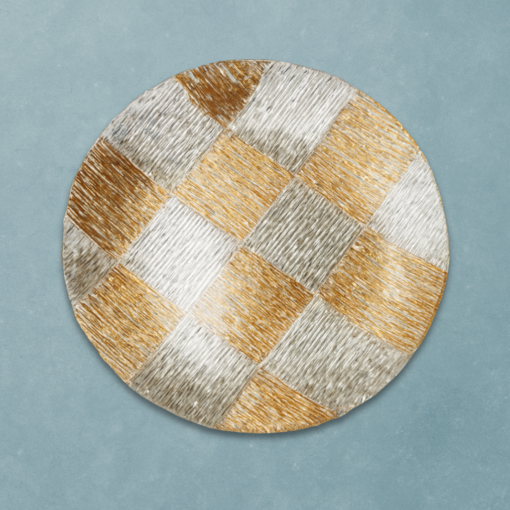 Gold/Silver Brush Glass Plate