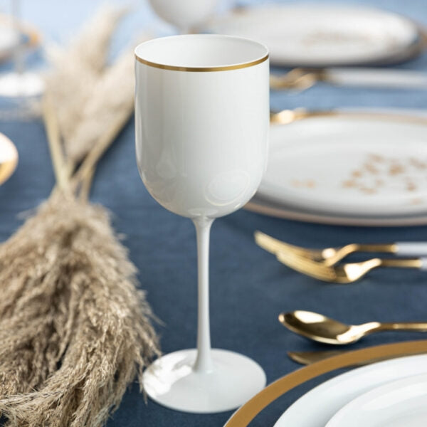 Gold Rim Wine Glasses- 5 ct