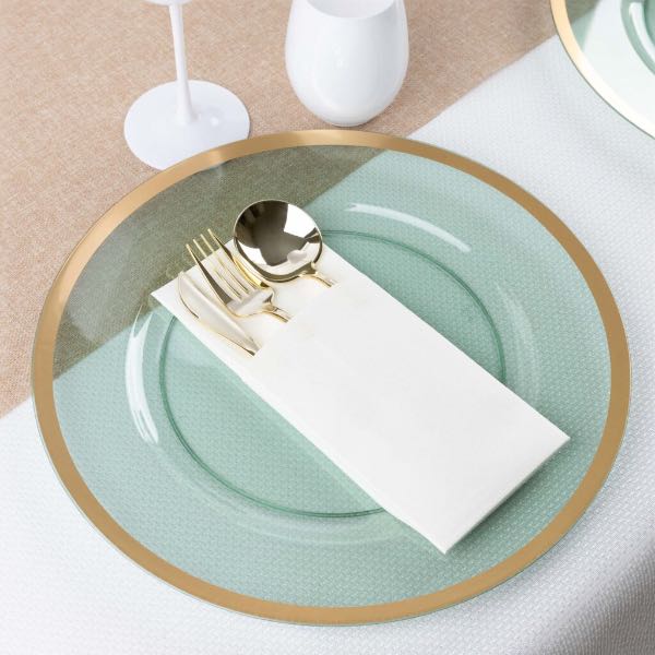 Chargers Green With Gold Rim - 8 Count