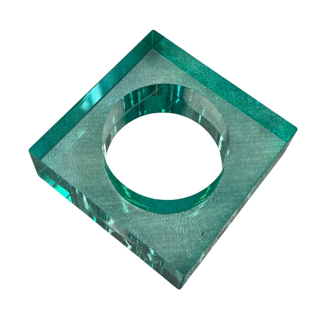 Lucite Square Napkin Ring - 4 Count