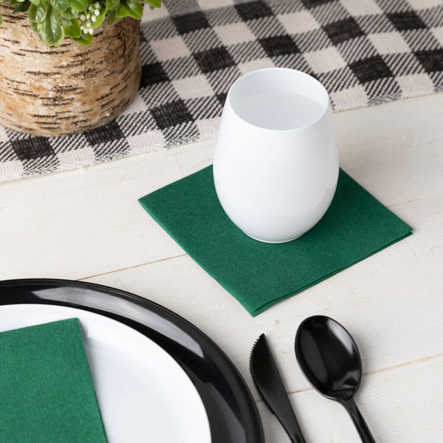 Airlaid 1/4 Fold Green Cocktail Napkin - 20 Count - The Closeout Connection