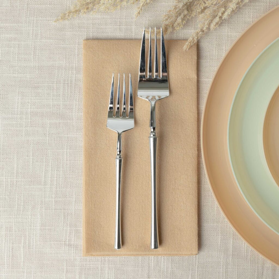 Airlaid 1/6 Fold Natural Wood Guest Towels - 20 Count - The Closeout Connection