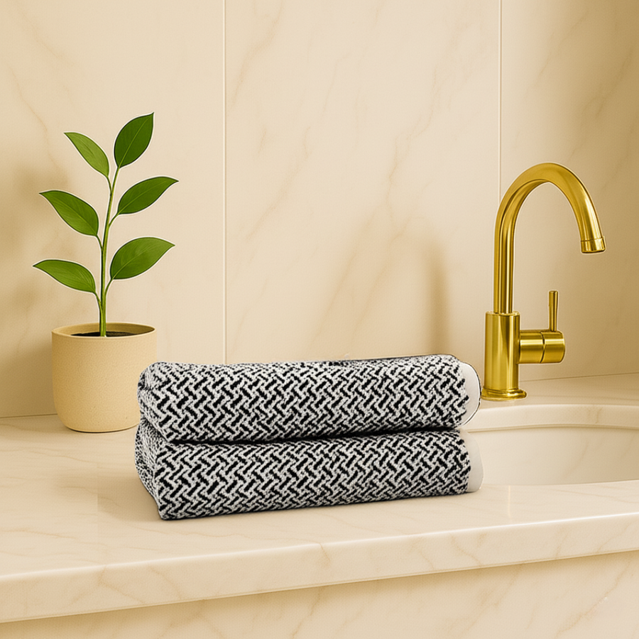 Chevron Black Towel - The Closeout Connection