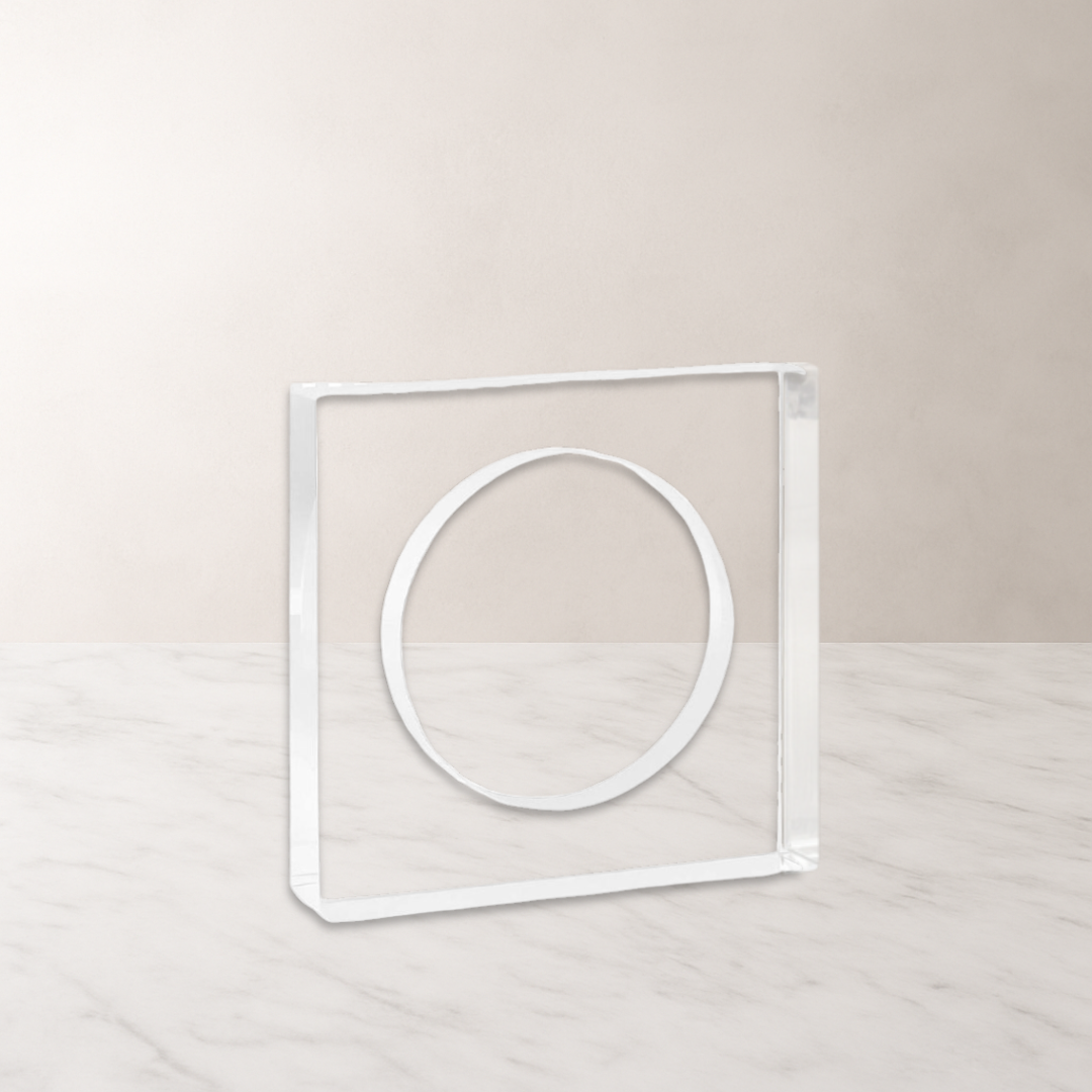 Lucite Square Napkin Ring - 4 Count