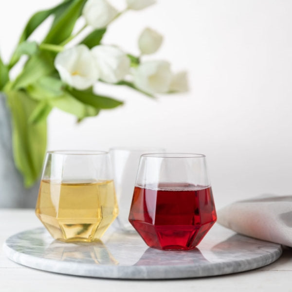 Stemless Goblets Hexagon- 6 Count - The Closeout Connection