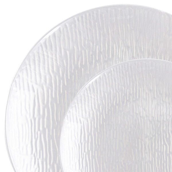 Icicles Gold Rim Combo Plates 7" & 10" - 24 Count - Pearl