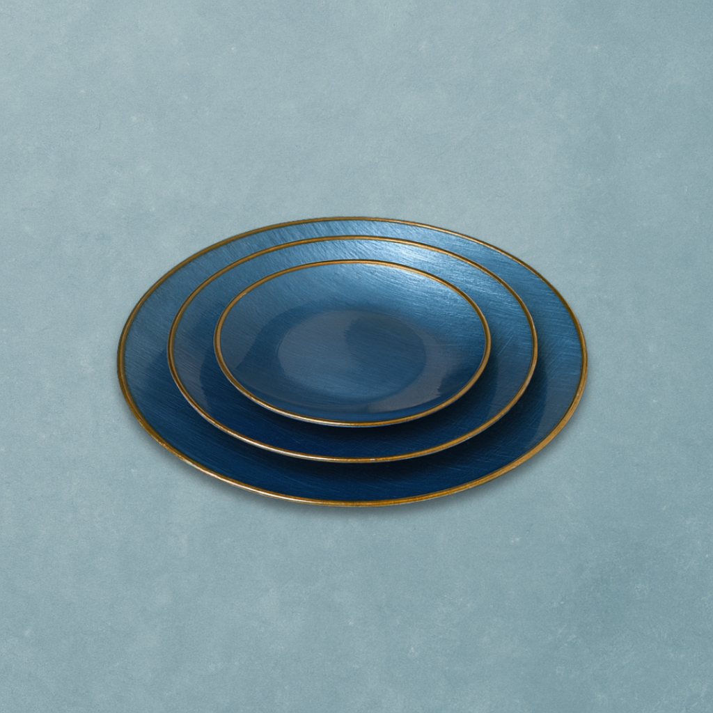 Invigo Living Glass Dessert Plate with Gold Rim