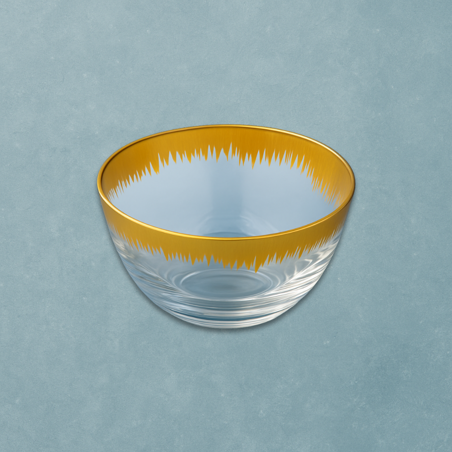 Invigo Living Small Gold Rimmed Glass Bowl - The Closeout Connection