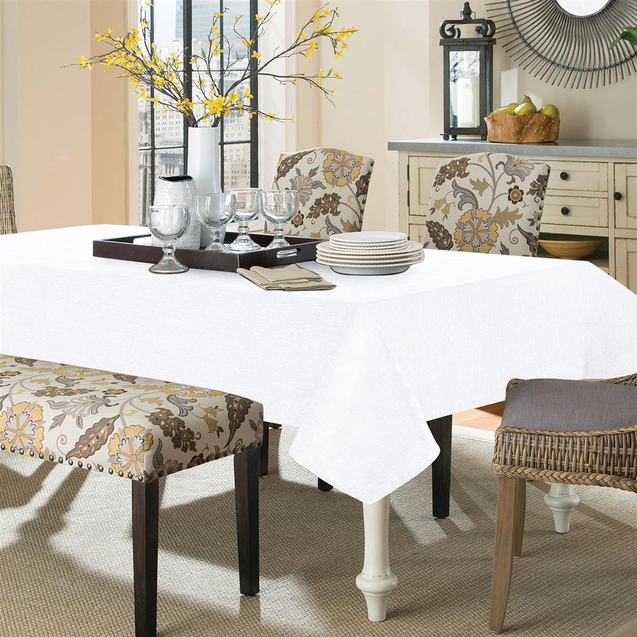 White Jardin Tablecloth - The Closeout Connection