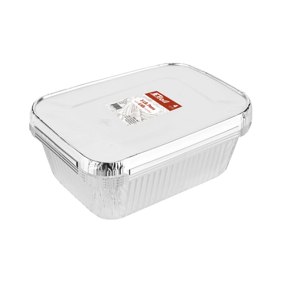 Oblong 5 lb. Aluminum Pans - 4 Count - The Closeout Connection